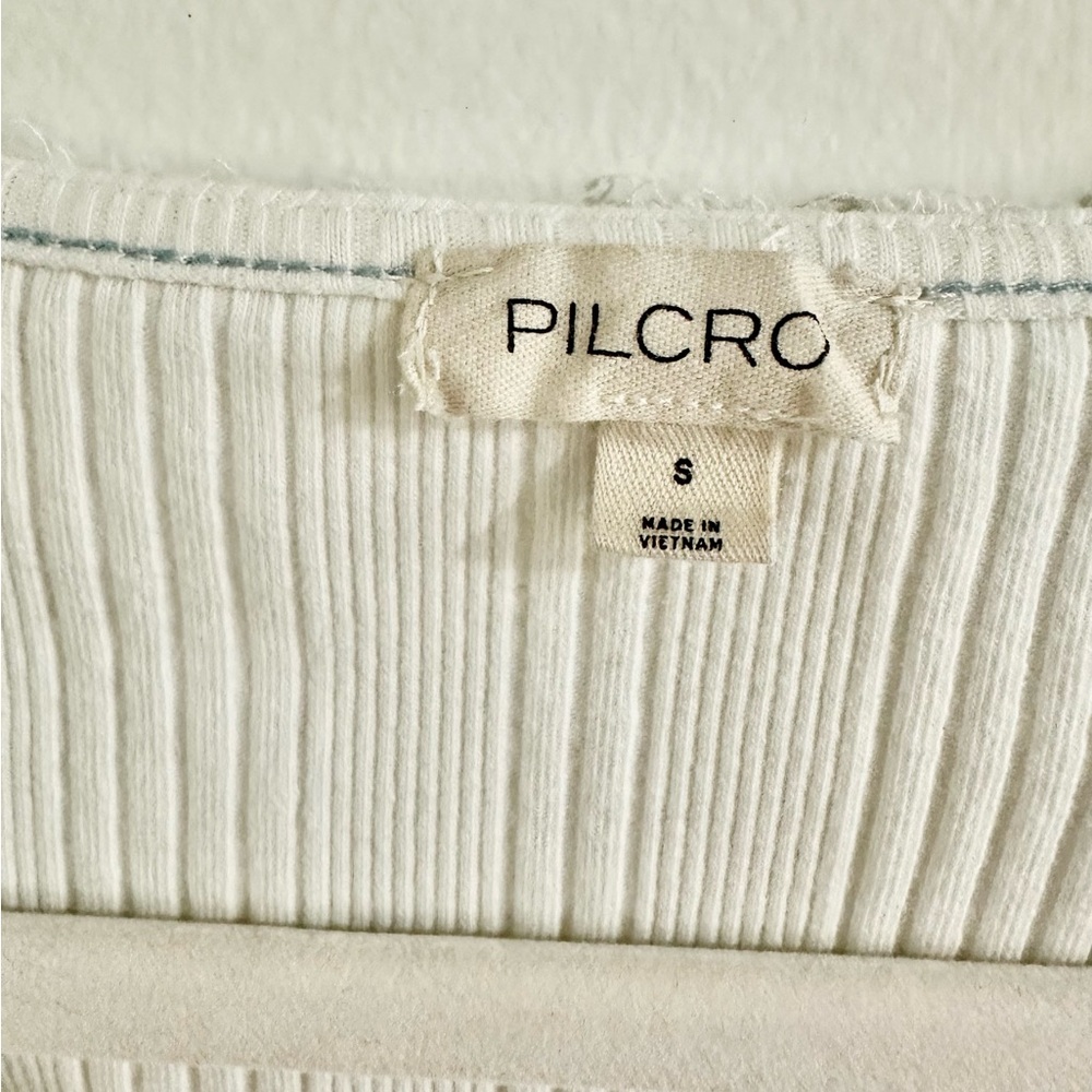 Pilcro White Ruffled Ribbed Tank Top - Picture 6 of 6